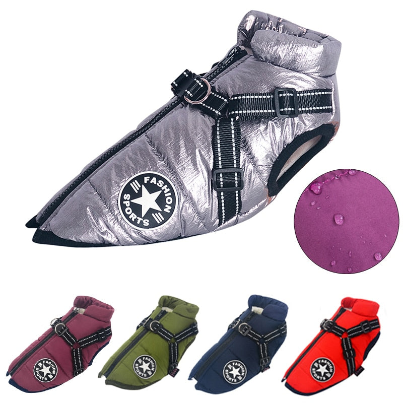 Large Dog Jackets with Harness Holders